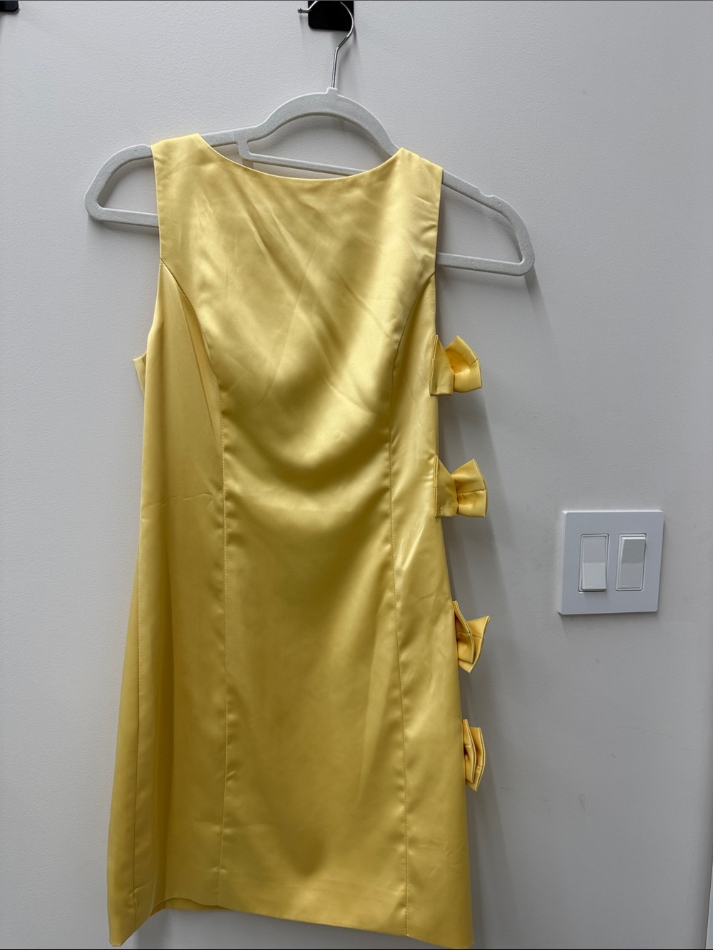 Commense Bright Yellow Satin Dress